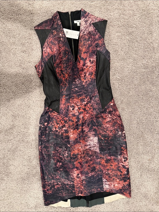 Helmut Lang Dresses & Skirts - Helmut Lang  Abstract Print Soft Leather Dress